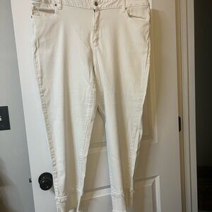 Michael Kors White Ankle Cropped Jeans 18W